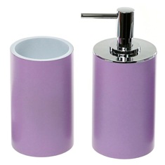Stylish Lilac 2 Piece Bathroom Accessory Set